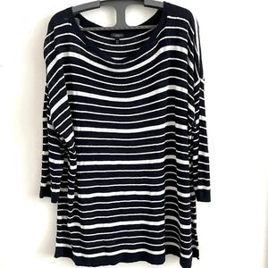 Talbots Petite Sweater 3XP Lightweight Striped Mature Preppy Classic Nautical
